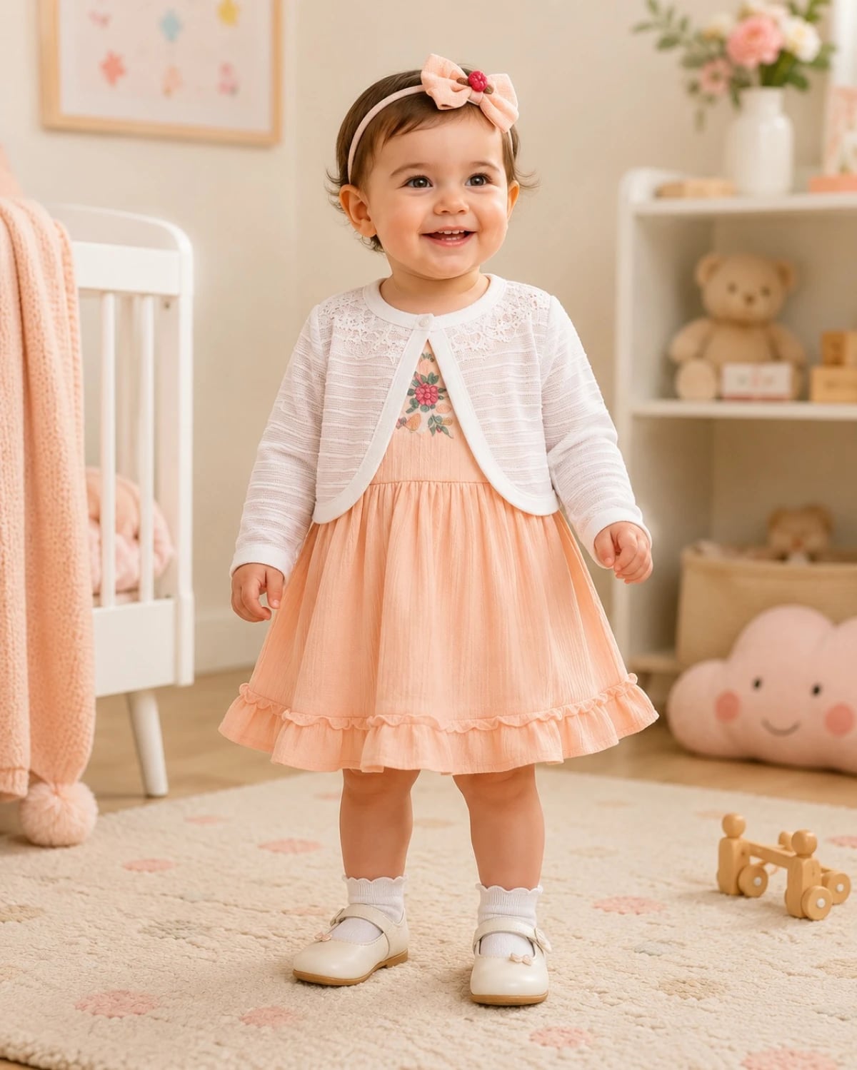 Girls' Dress and Cardigan Set - 1125 - Has Bereket - by Peralane