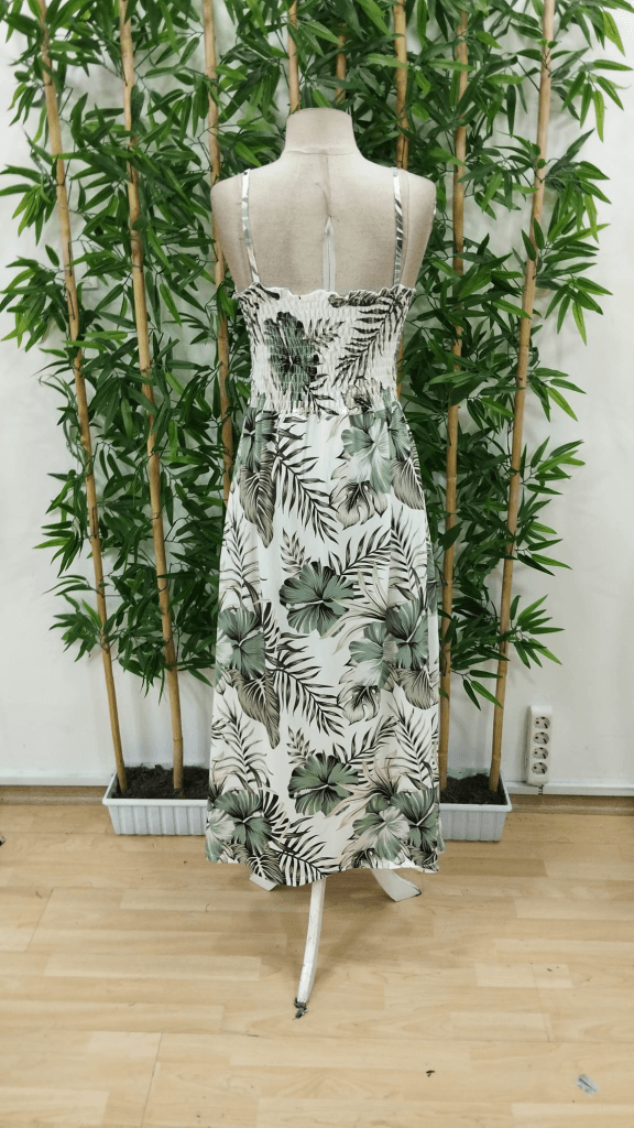 Women's Spaghetti Strap V-Neck Crochet Waist Floral Maxi Dress - Janes - by Peralane - photo 7