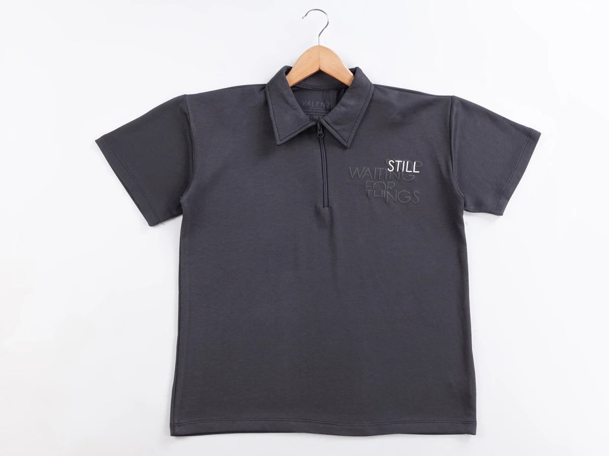 Boys' Quarter-Zip Polo T-Shirt with Chest Print - Civilti - by Peralane