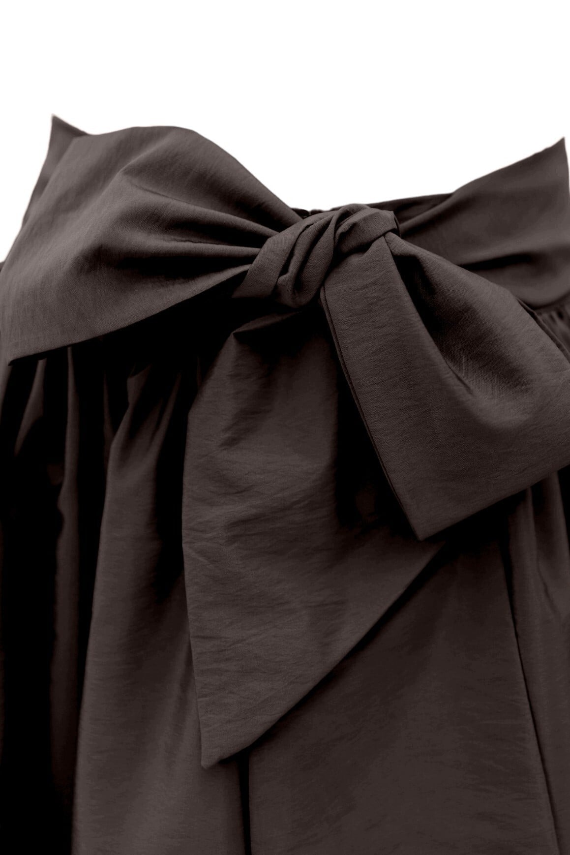 Pleated Belted Parachute Skirt - Dark Brown - Podyumplus - by Peralane - photo 5