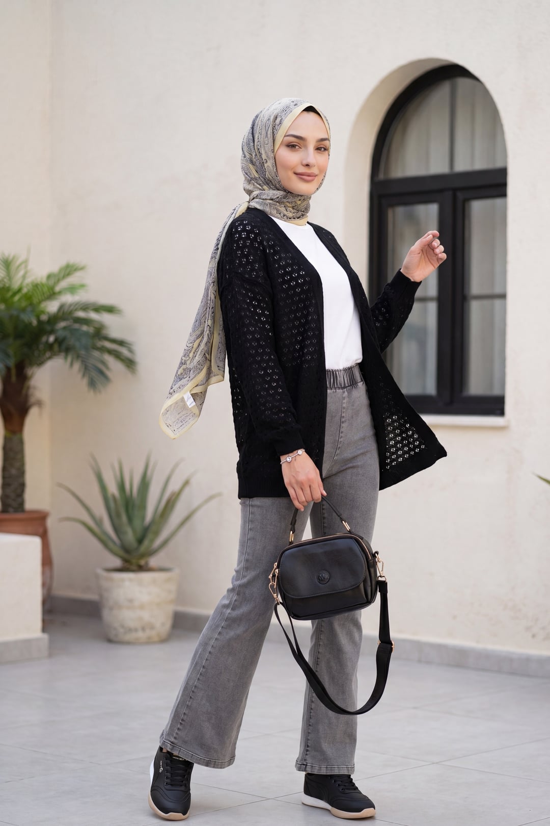 Open-Knit Black Cardigan - Podyumplus - by Peralane - photo 4