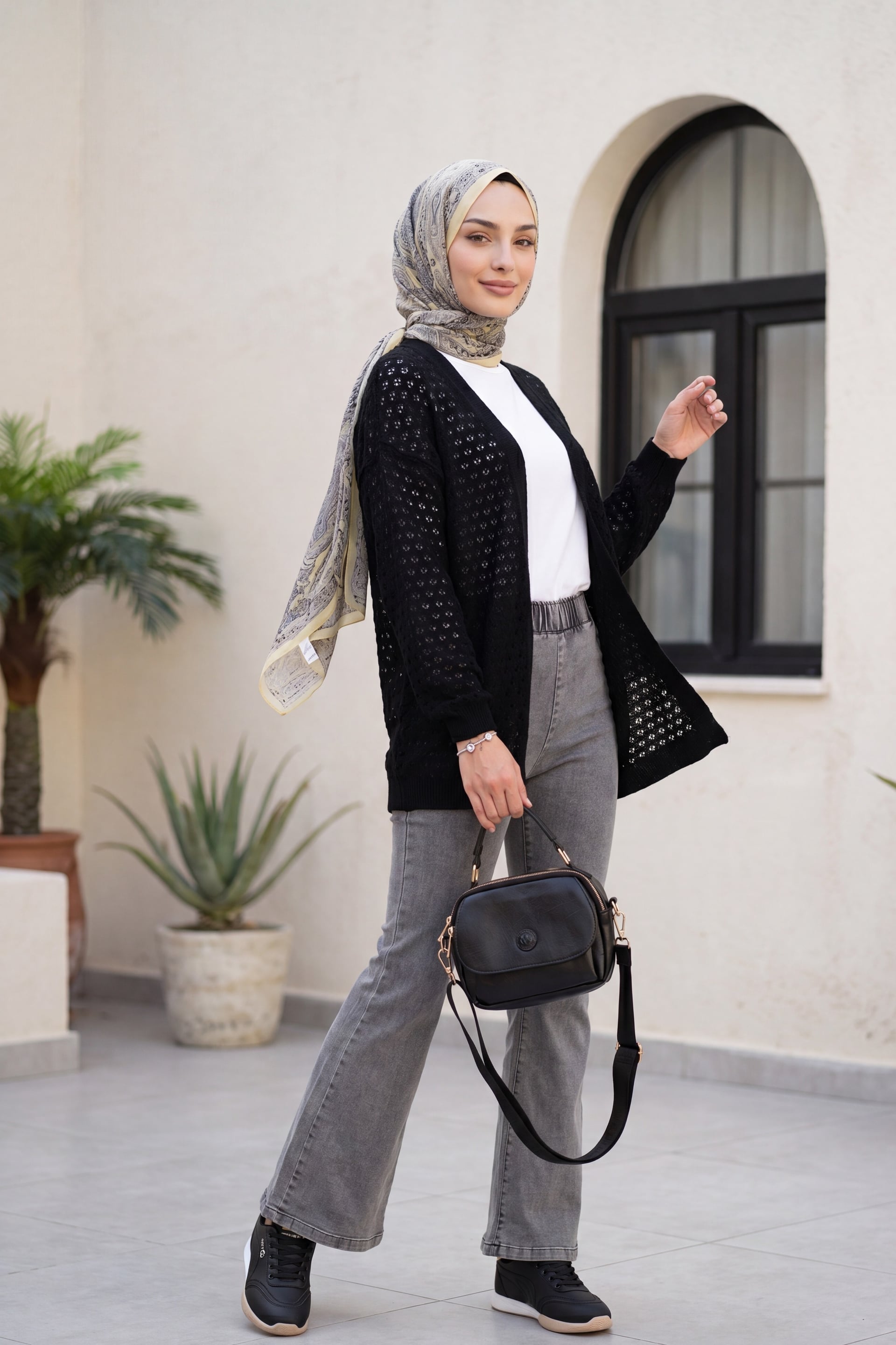 Open-Knit Black Cardigan - Podyumplus - by Peralane - photo 4