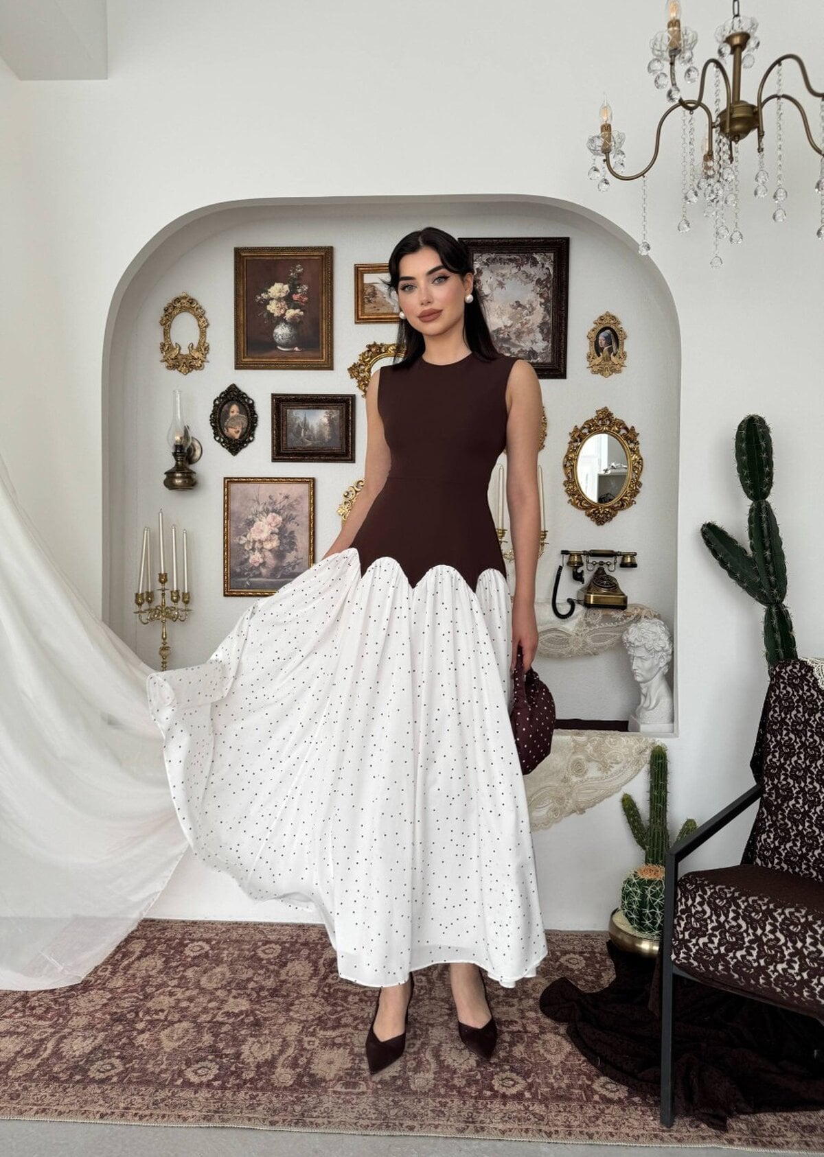 Fersa Midi Dress ETK-00918 Brown - Etika - by Peralane - photo 5