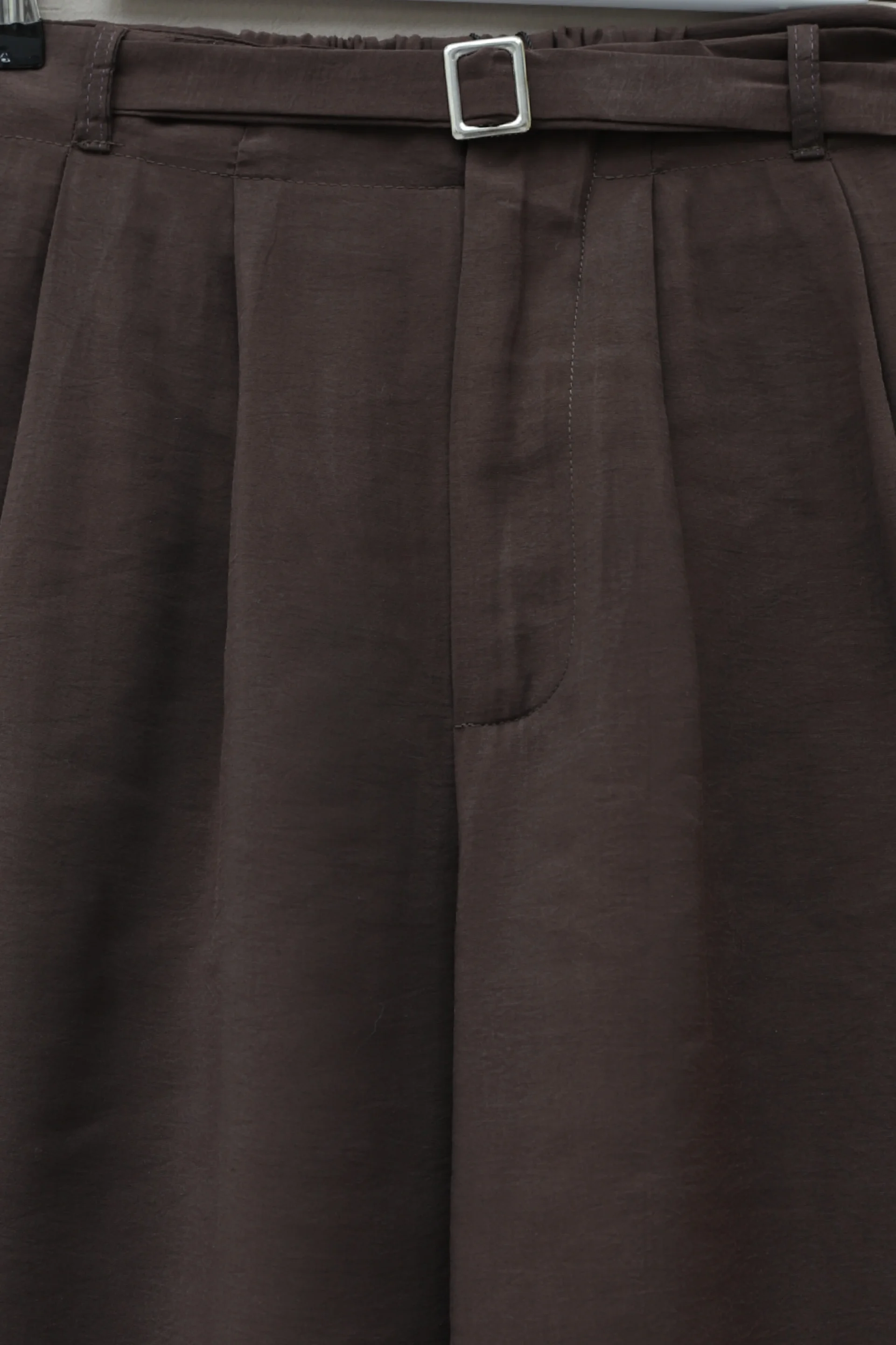 Wide-Leg High-Waist Trousers with Belt - Dark Brown - Podyumplus - by Peralane - photo 5