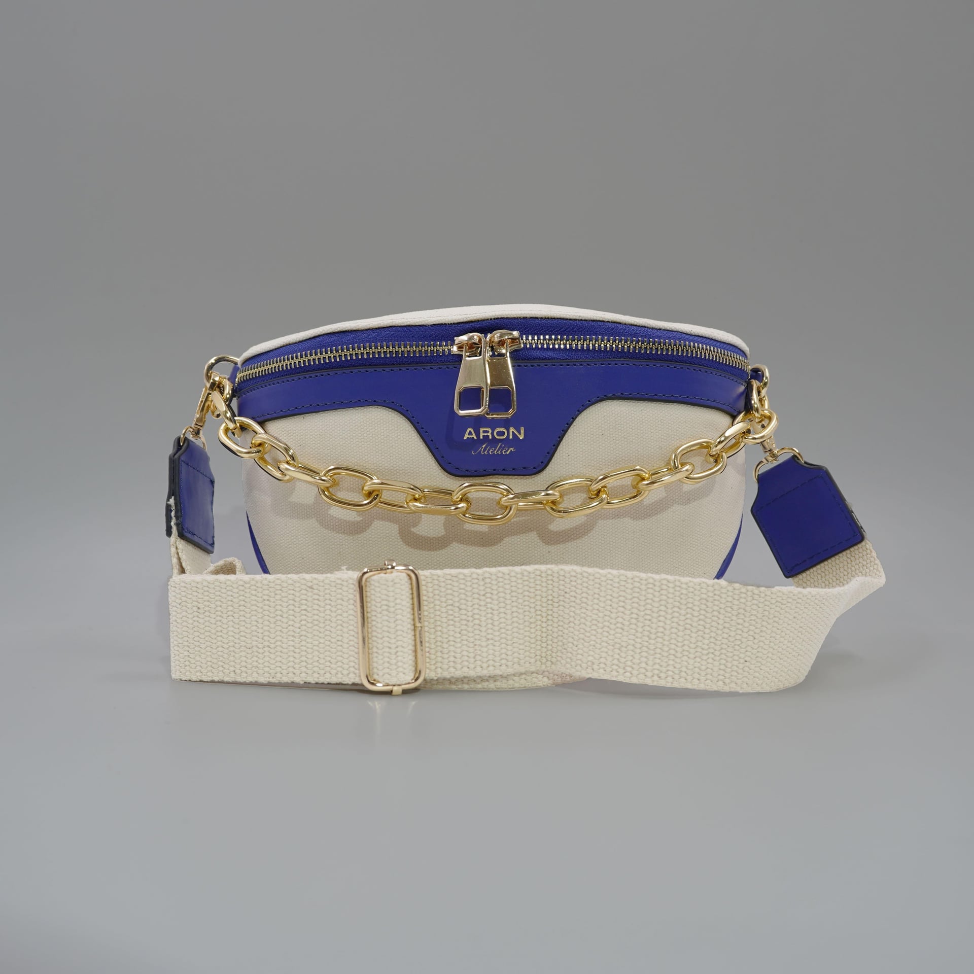 Silvia Royal Blue Canvas Detail Women's Crossbody Bag 7817 - Aron Atelier - by Peralane - photo 3