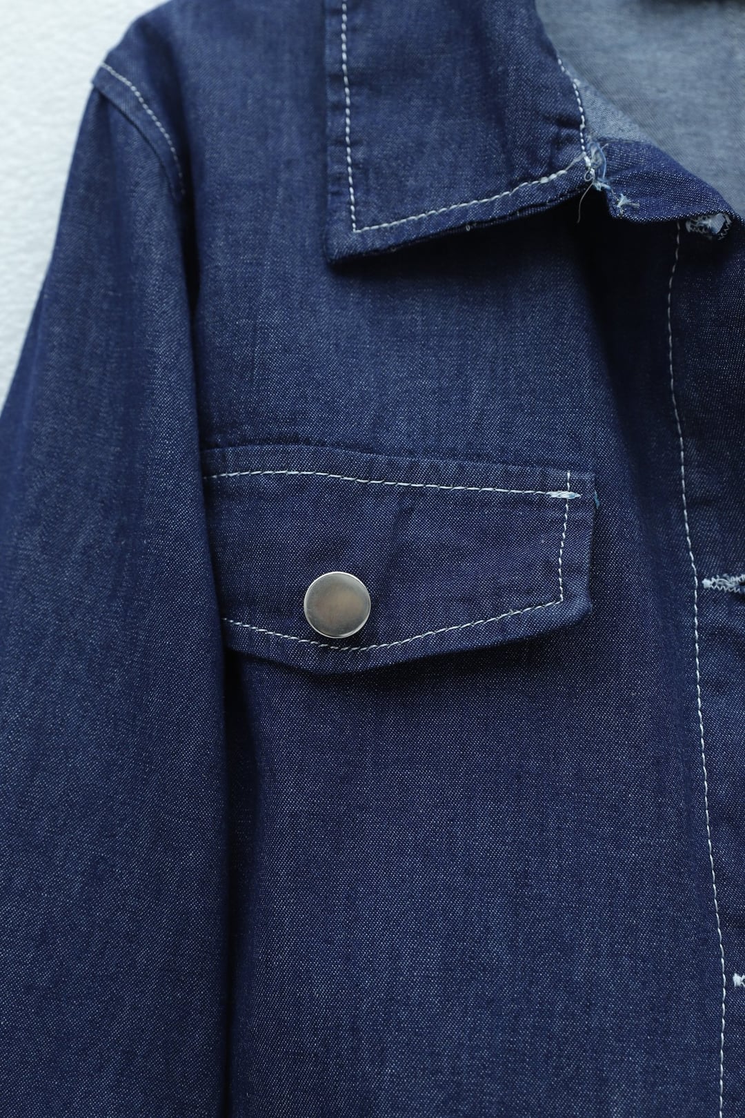 Side Pocket Half-Button Denim Jile Set - Navy - Podyumplus - by Peralane - photo 7