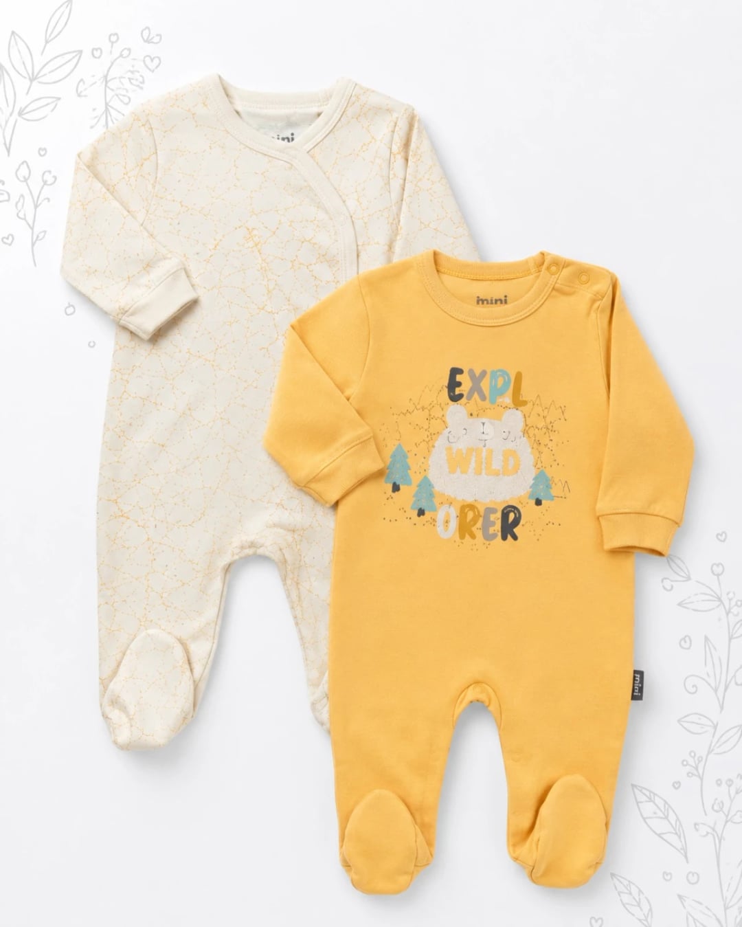 Baby Boy 2-Piece Romper Set (1-6 Months) - 18521-M - Interkidsy - by Peralane