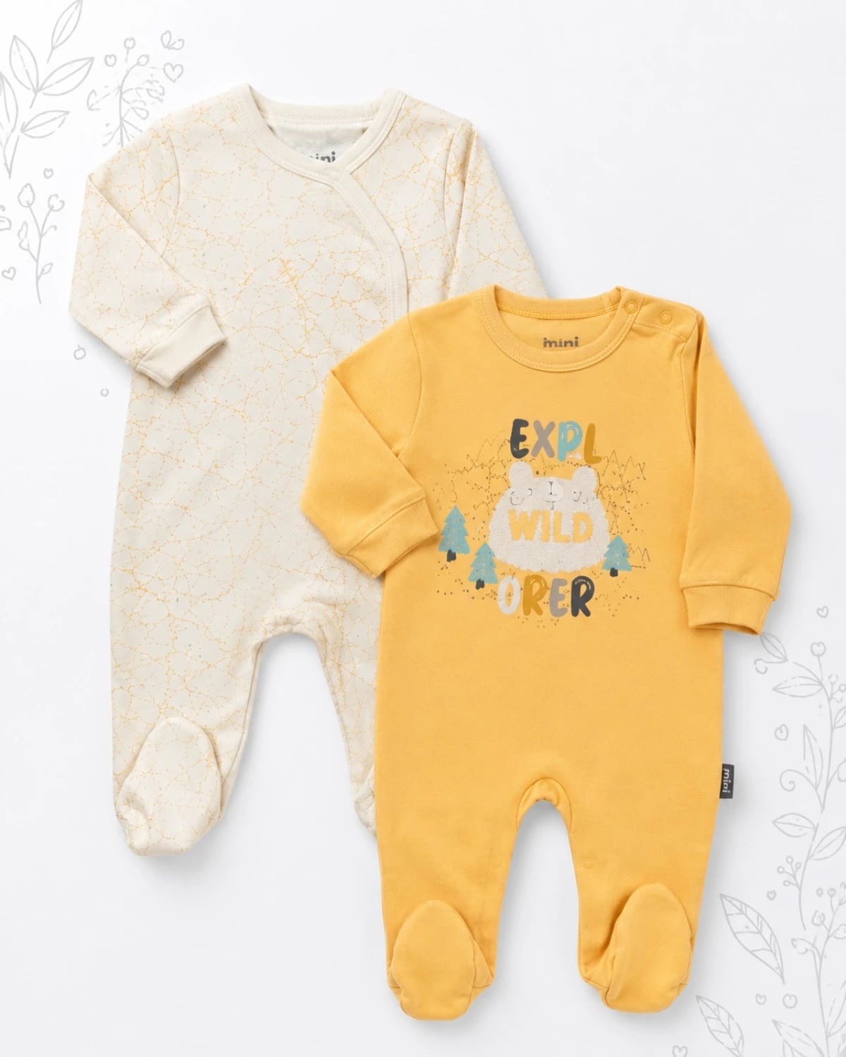 Baby Boy 2-Piece Romper Set (1-6 Months) - 18521-M - Interkidsy - by Peralane