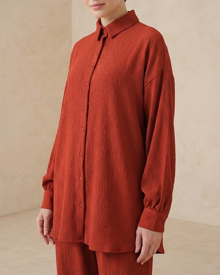 Women's Knit Modest Co-ord Set 6711 - Rust - Bigdart - by Peralane - photo 2