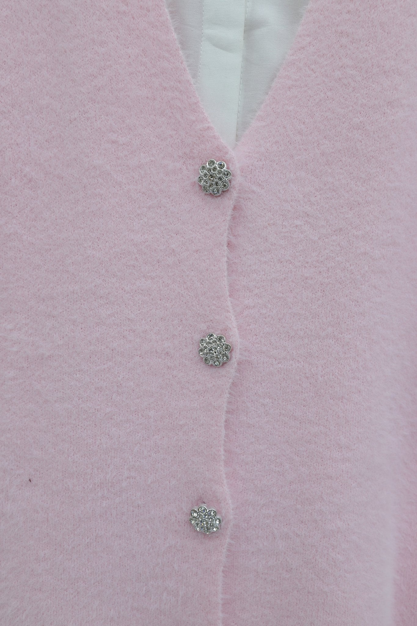 Button-Front Slouchy Knit Cardigan - Powder Pink - Podyumplus - by Peralane - photo 4