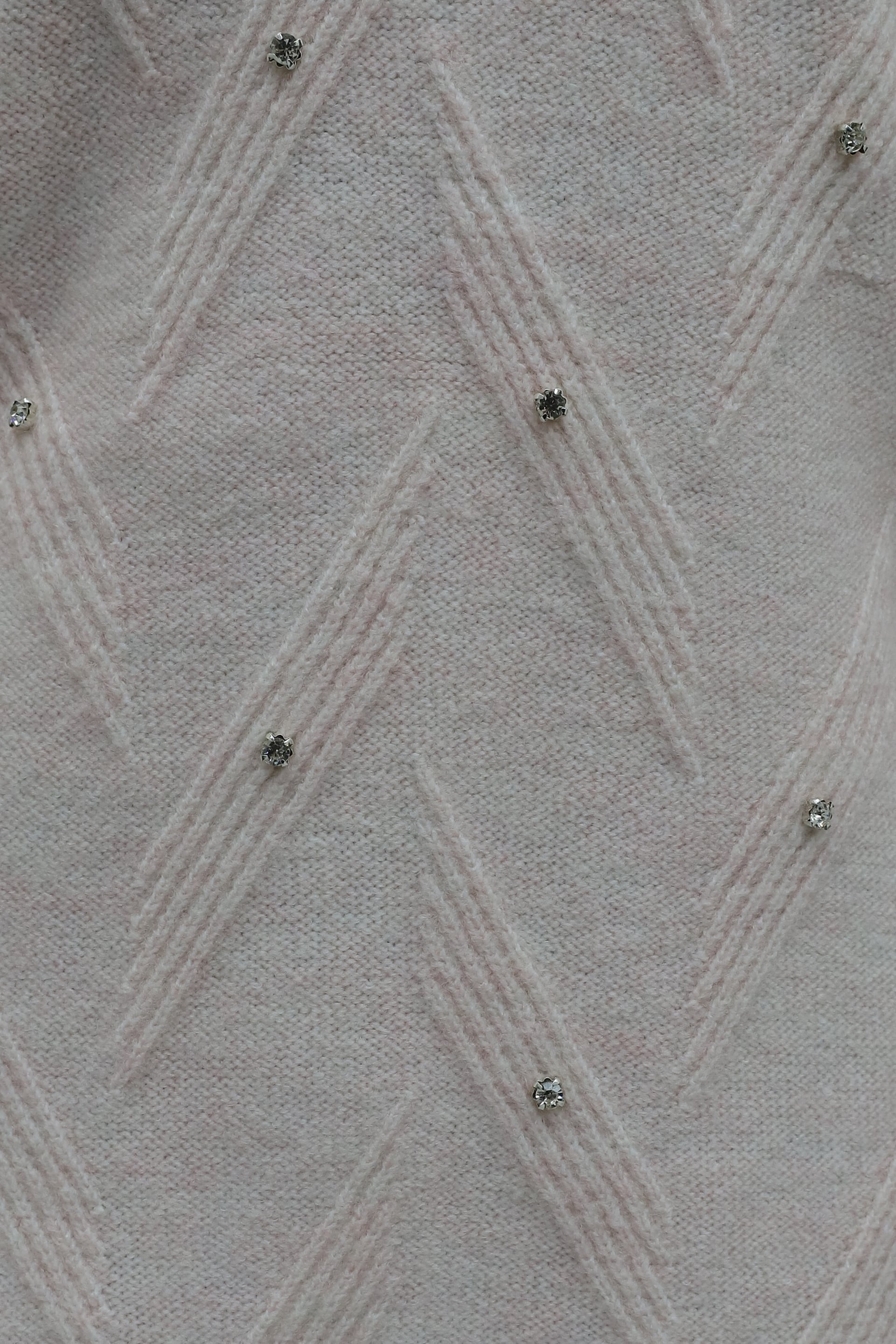 Powder Pink Rhinestone Balloon Sleeve Loose Knit Tunic - Podyumplus - by Peralane - photo 7