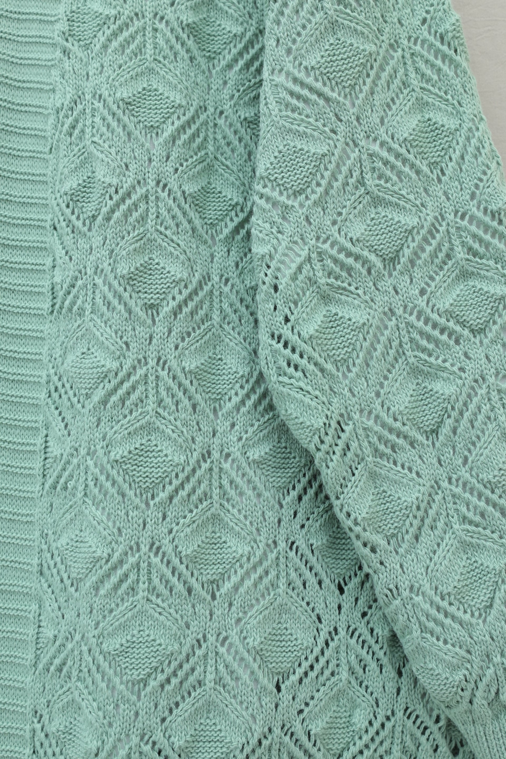 Mint Patterned Hip-Length Knit Cardigan - Podyumplus - by Peralane - photo 5