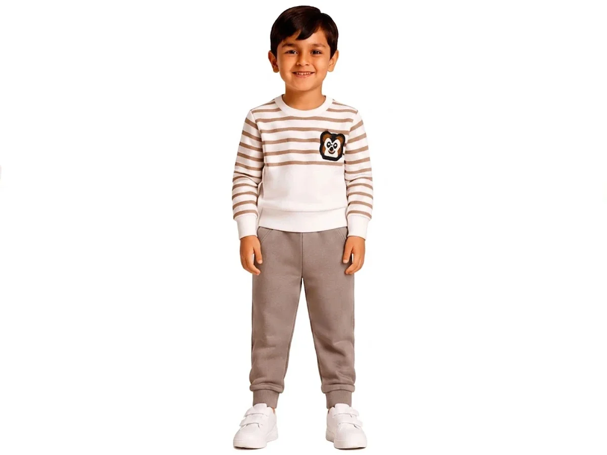 Striped Sweatshirt and Trousers Set for Boys - Bittos Kids - by Peralane