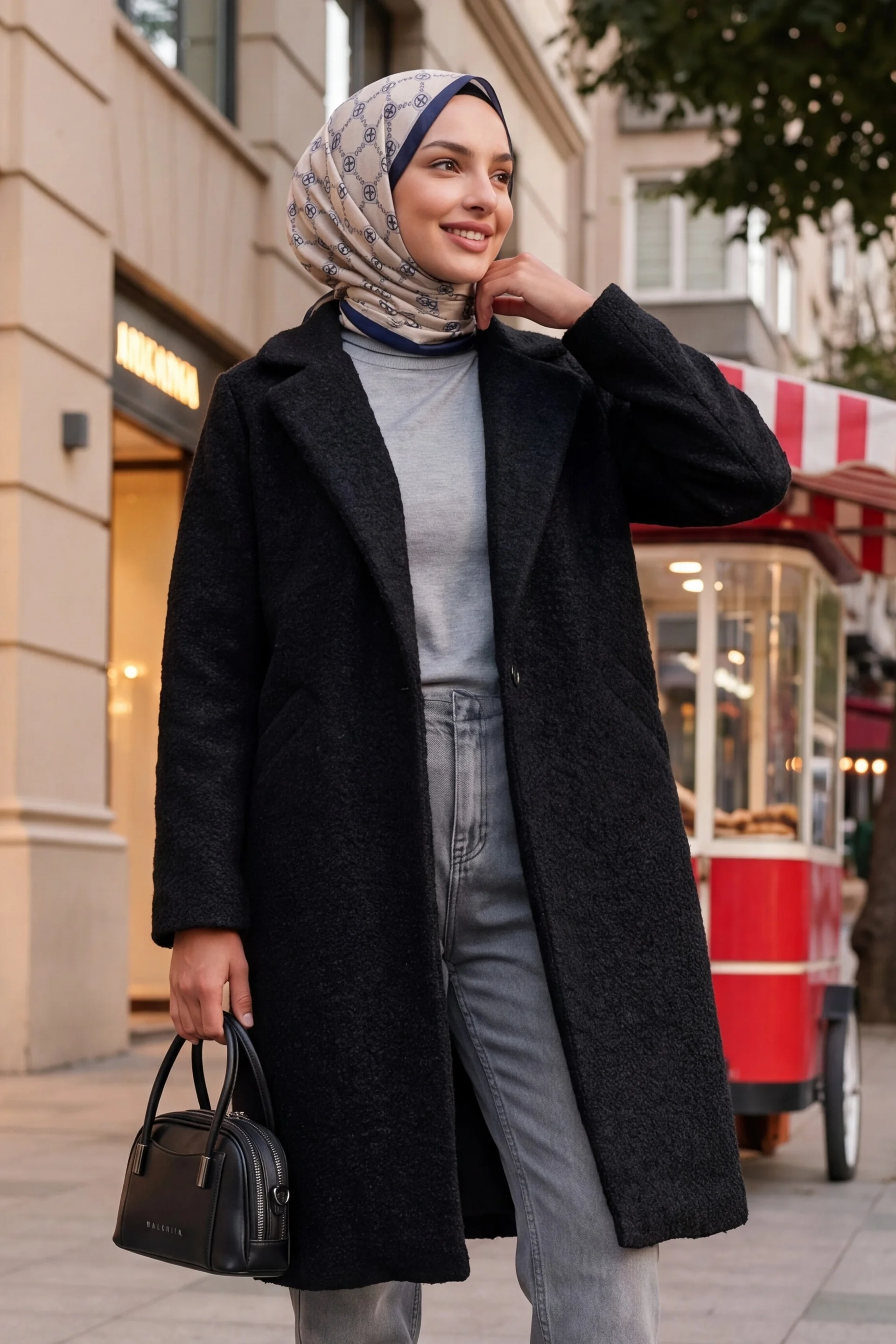 Oversize Boucle Coat - Black - Bigdart - by Peralane - photo 2