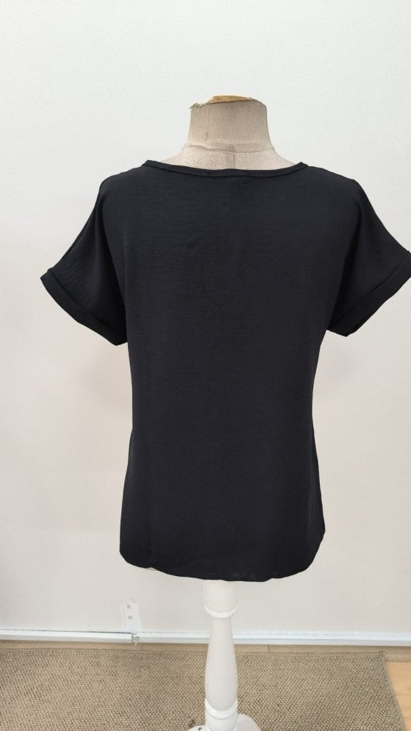 Women's Short Sleeve V-Neck Button Blouse - Janes - by Peralane - photo 7