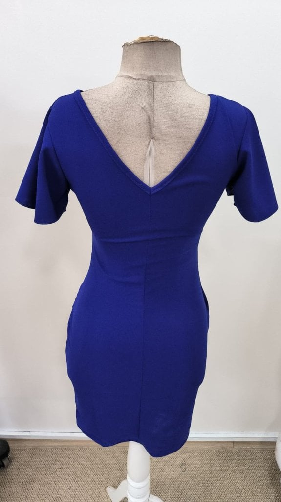 Women's Long-Sleeve Flounce Wrap-V-Neck Side-Ruched Crepe Dress - Janes - by Peralane - photo 5