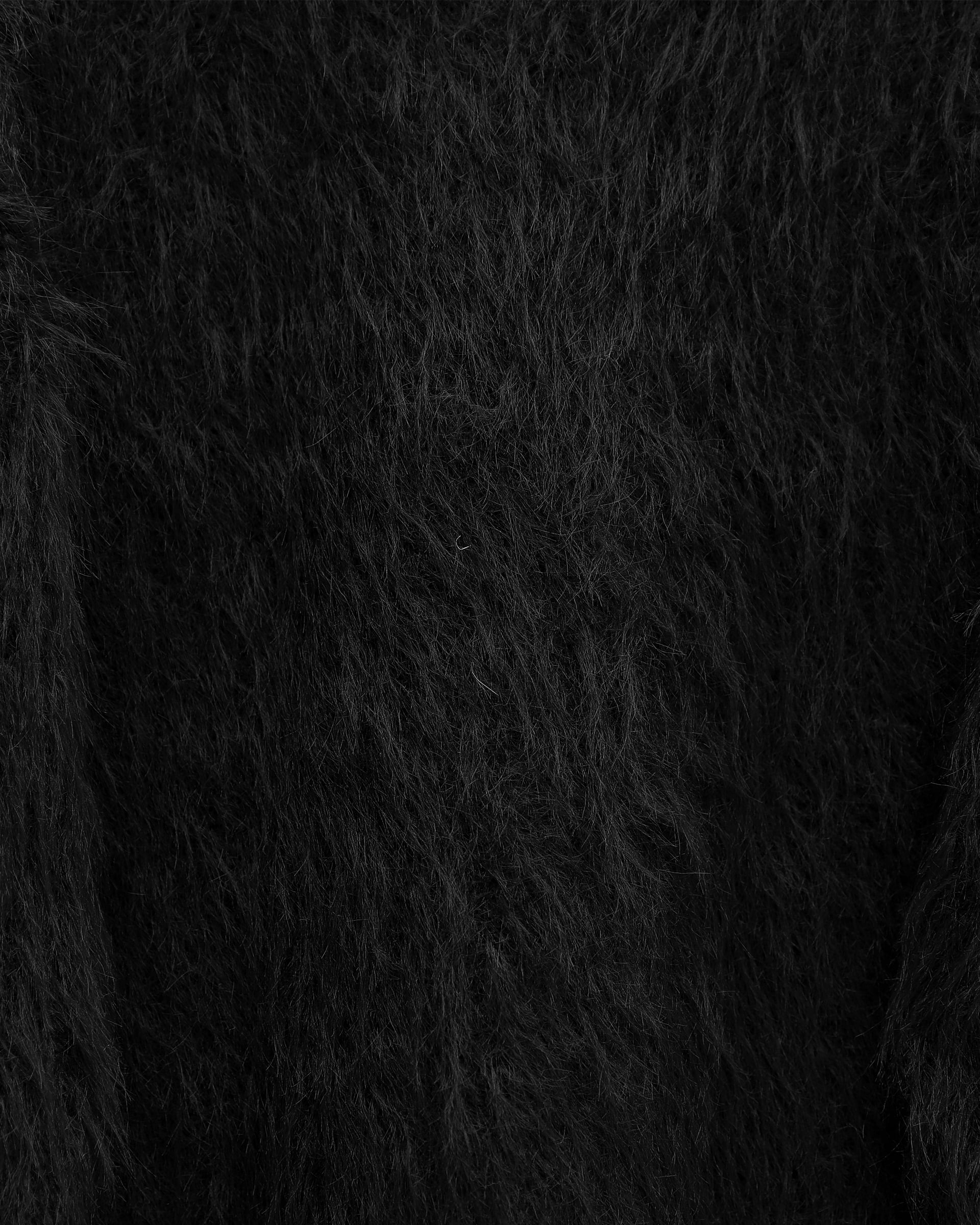 Round Neck Fuzzy Knit Tunic - Black - Podyumplus - by Peralane - photo 4