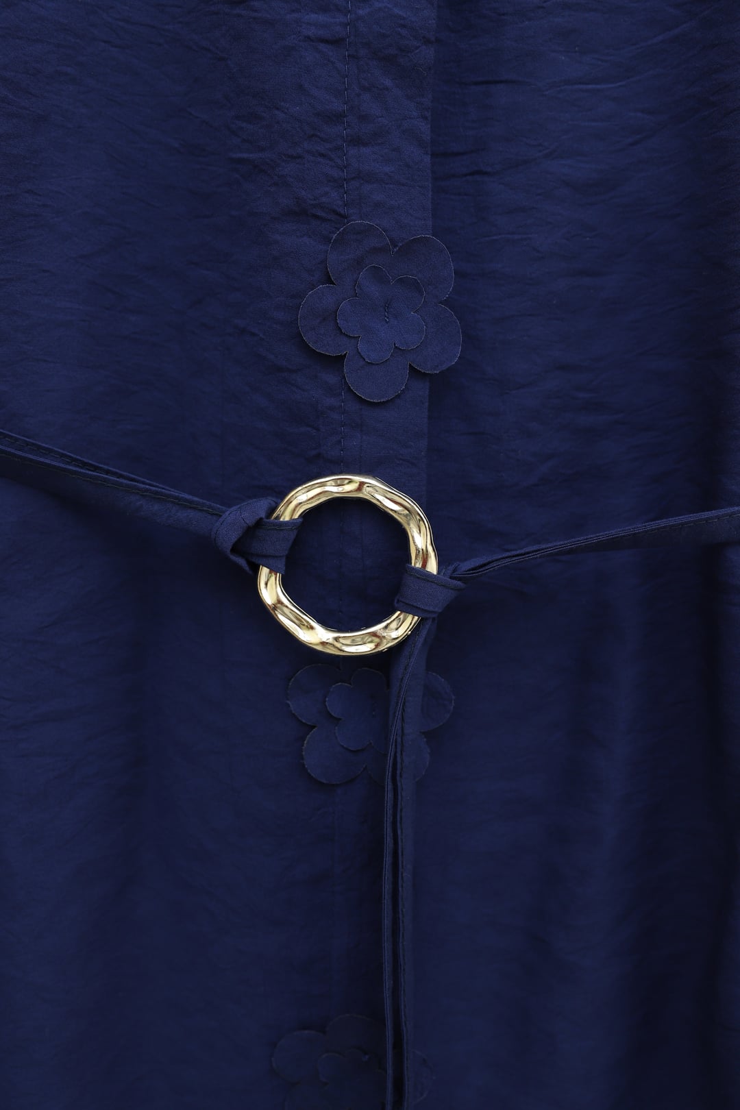 Modal Tunic with Floral Detail Belted Front in Navy - Podyumplus - by Peralane - photo 5