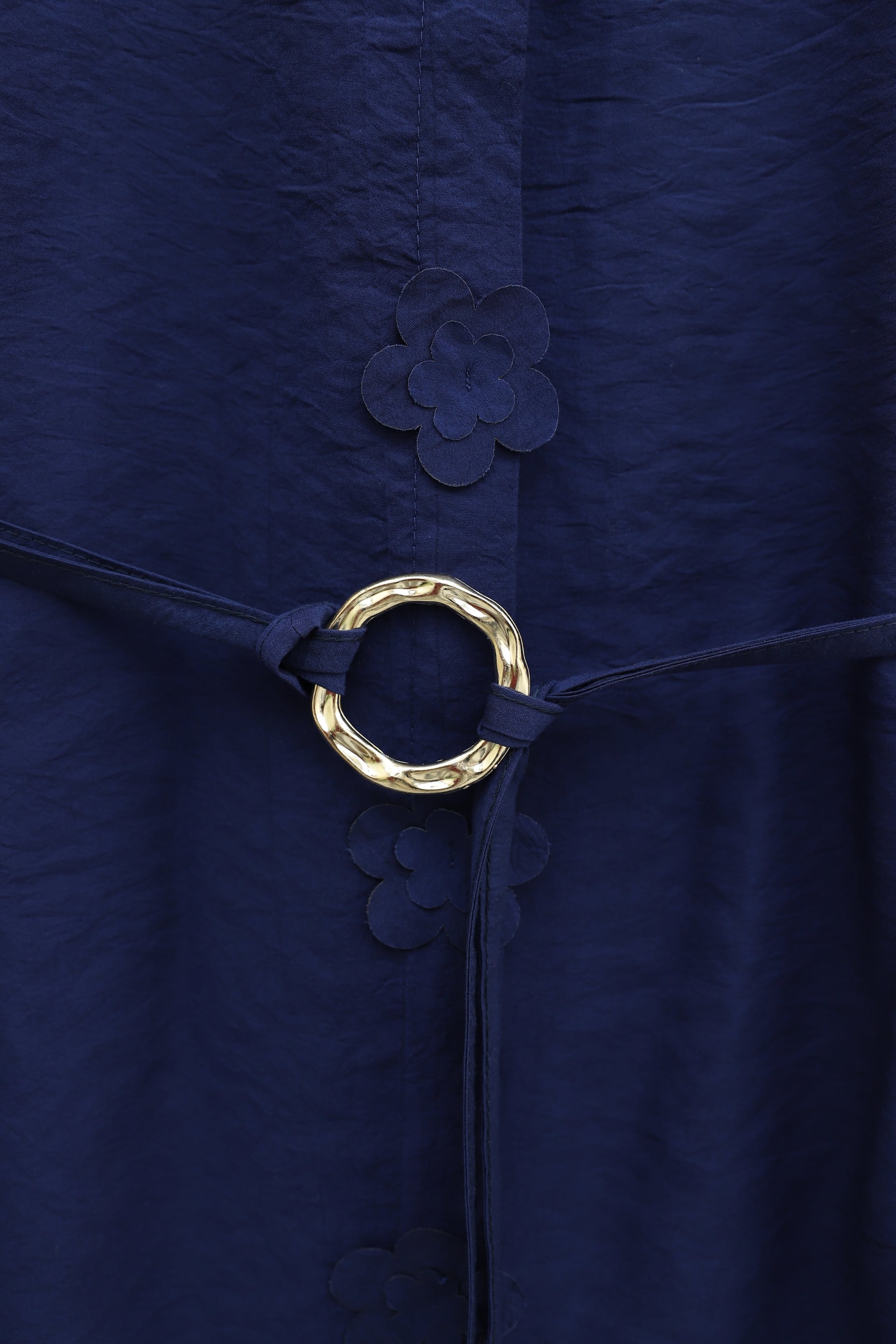 Modal Tunic with Floral Detail Belted Front in Navy - Podyumplus - by Peralane - photo 5
