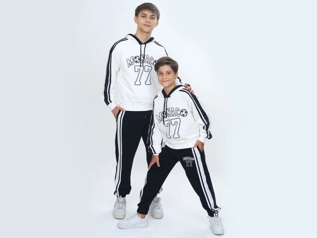 Monaco Printed 2-Piece Boys' Set - Black/White - Vizviz - by Peralane