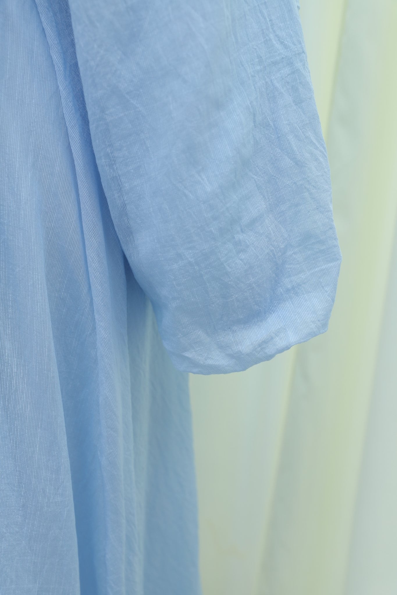 Linen Look Belted Long Sleeve Maxi Dress with Brooch - Baby Blue - Podyumplus - by Peralane - photo 9