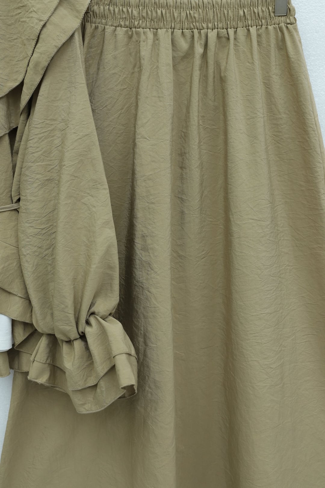 Wide Collar Tie-Front Long Skirt and Jacket Modest Set - Olive Green - Podyumplus - by Peralane - photo 3