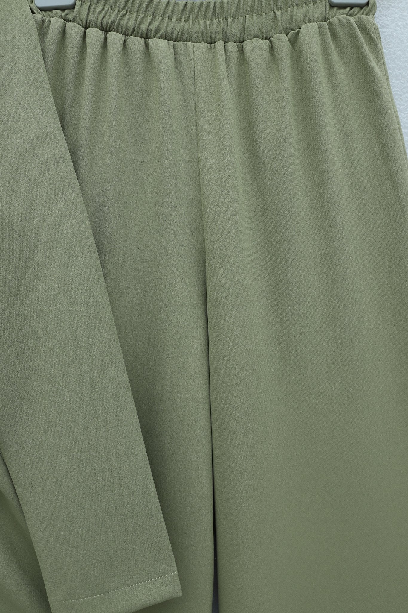 Pens Detail Wrap-Front Wide-Leg Trouser Set in Light Olive Green - Podyumplus - by Peralane - photo 5