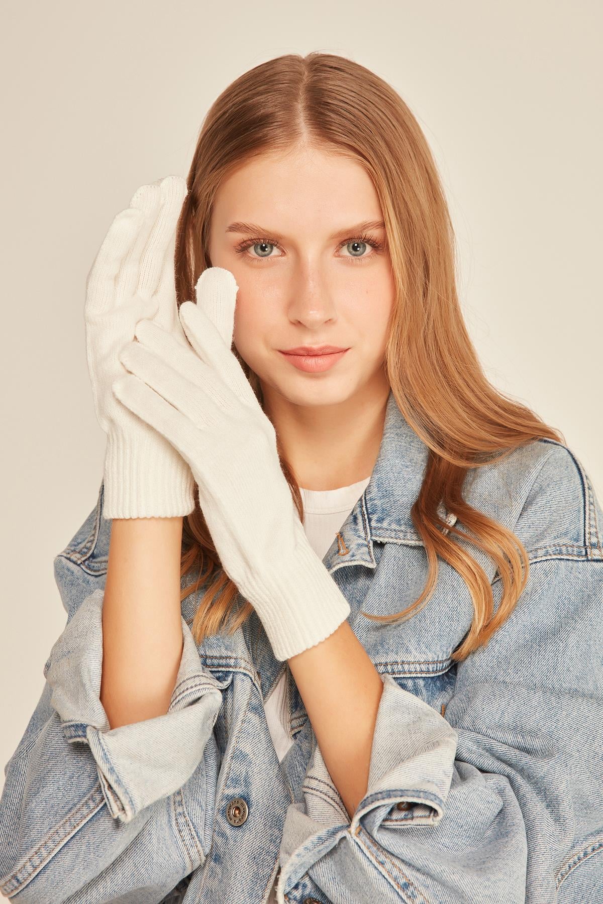 Ecru Acrylic Knit Gloves - Pack of 4 - Nesvay - by Peralane - photo 2