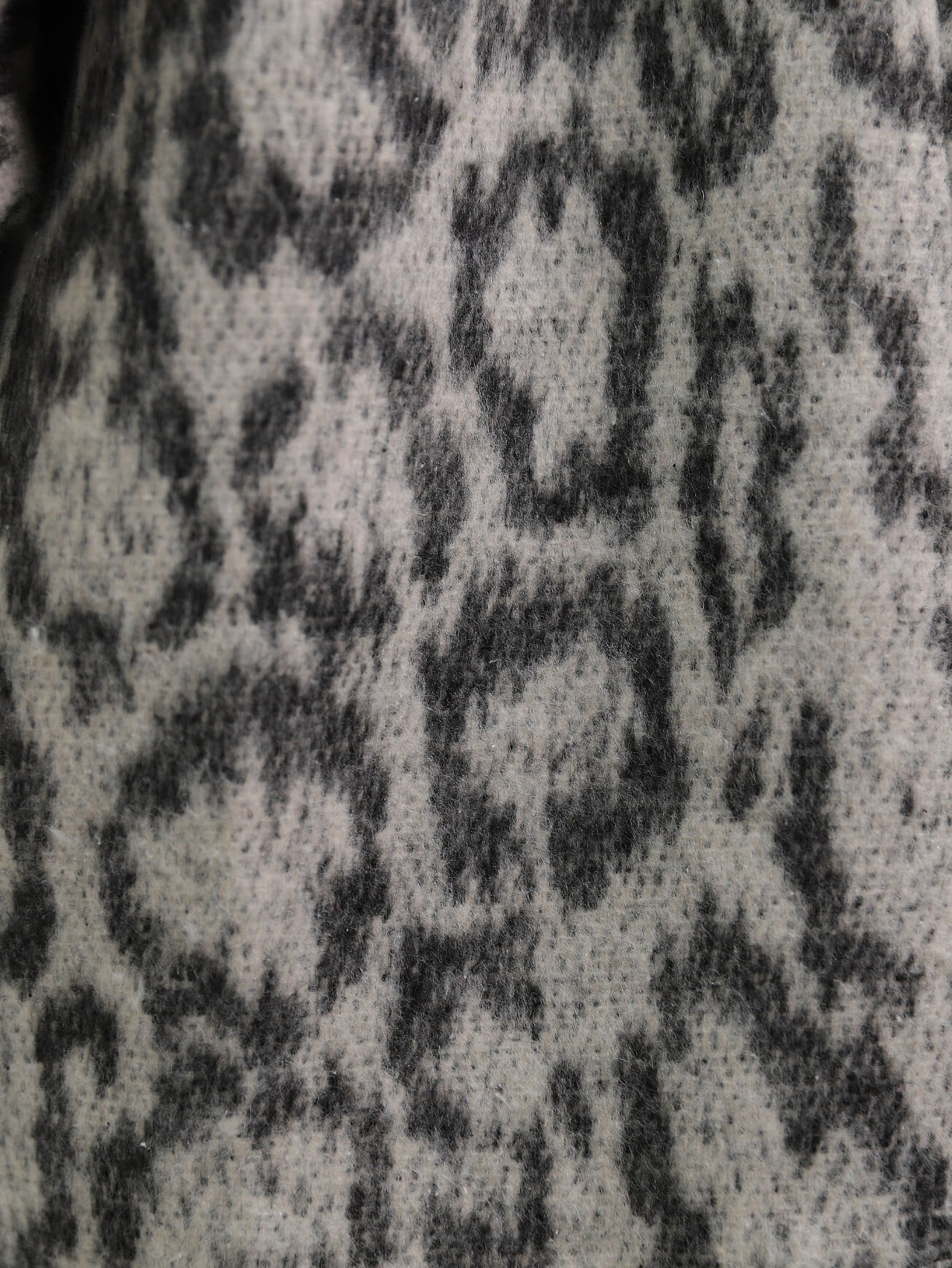 Leopard Print Balloon Sleeve Relaxed Cardigan - Grey - Podyumplus - by Peralane - photo 3