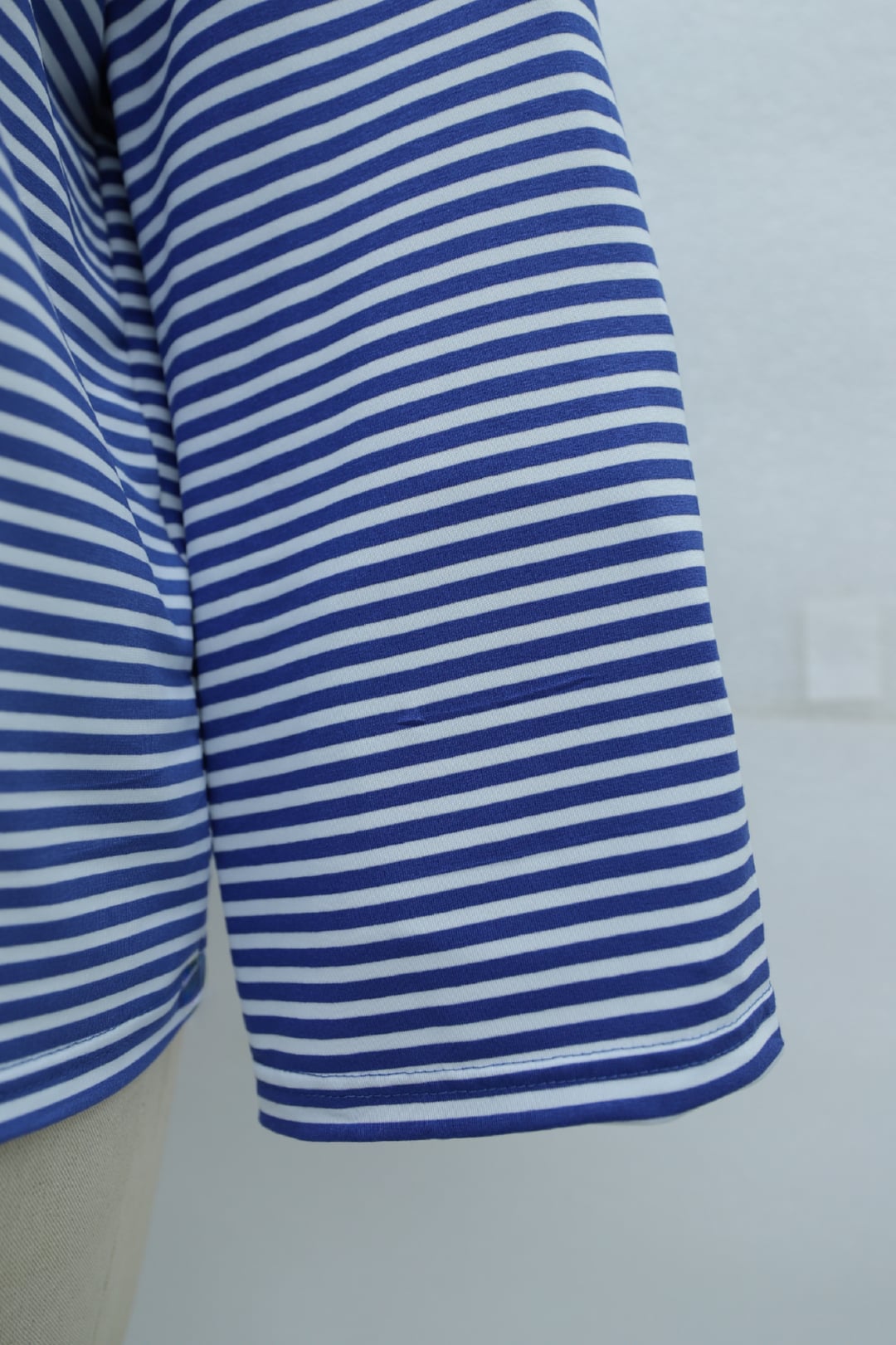 Stripe Viscose Sweatshirt with Crew Neck - Indigo - Podyumplus - by Peralane - photo 8