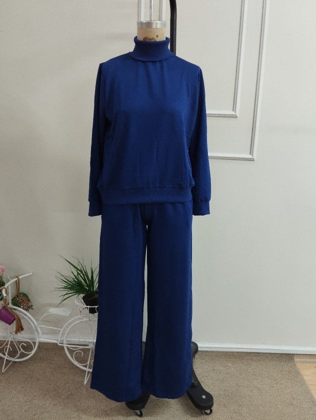 Women's Long Sleeve Turtleneck Viscose Two-Thread Blouse and Trousers Two-Piece Set - Janes - by Peralane - photo 4