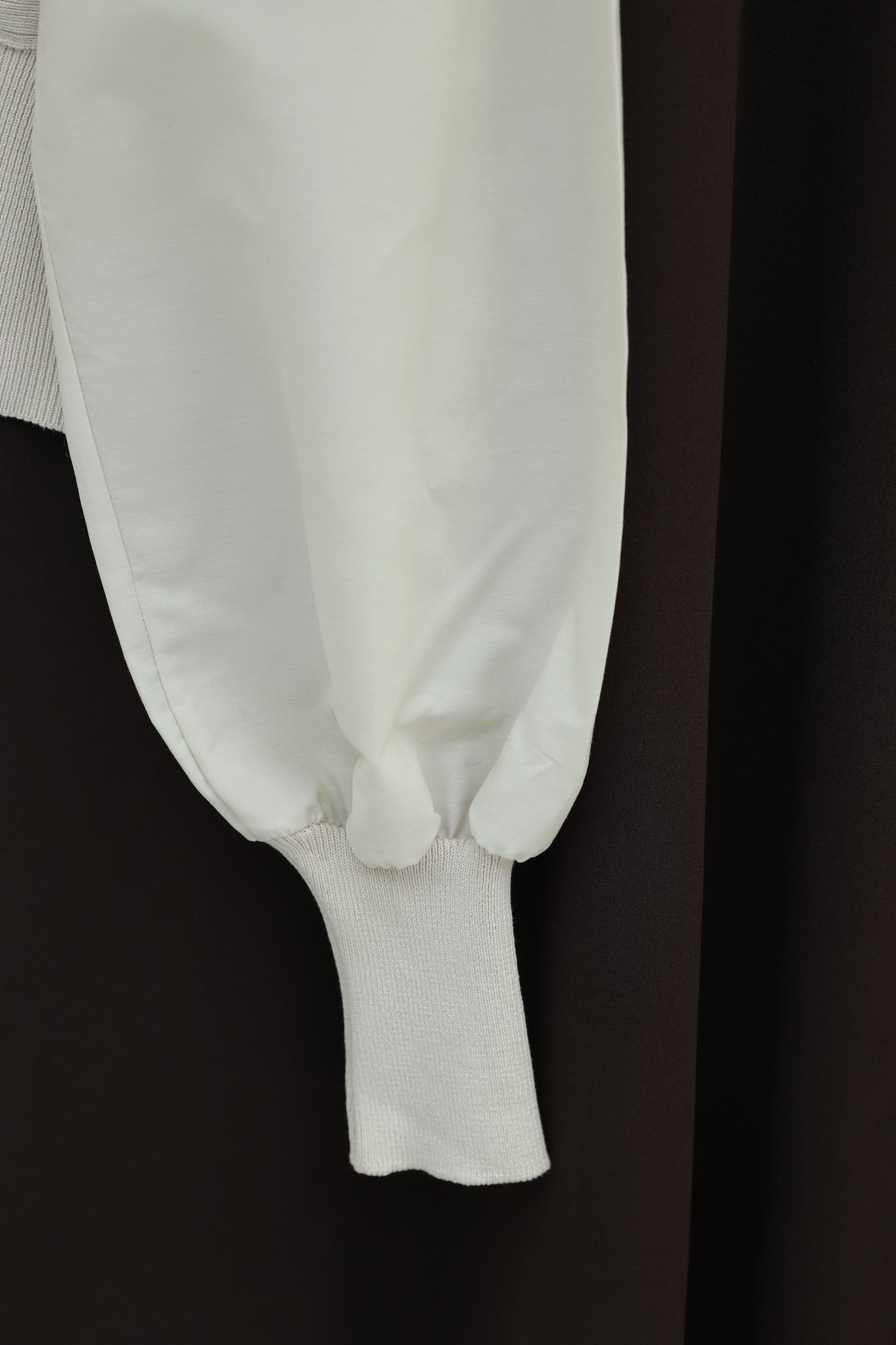 Poplin Sleeve Detail Buttoned Knit Cardigan - Stone - Podyumplus - by Peralane - photo 6