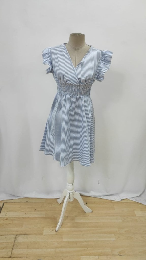 Women's Short Sleeve Wrap Collar Poplin Dress - Janes - by Peralane - photo 4