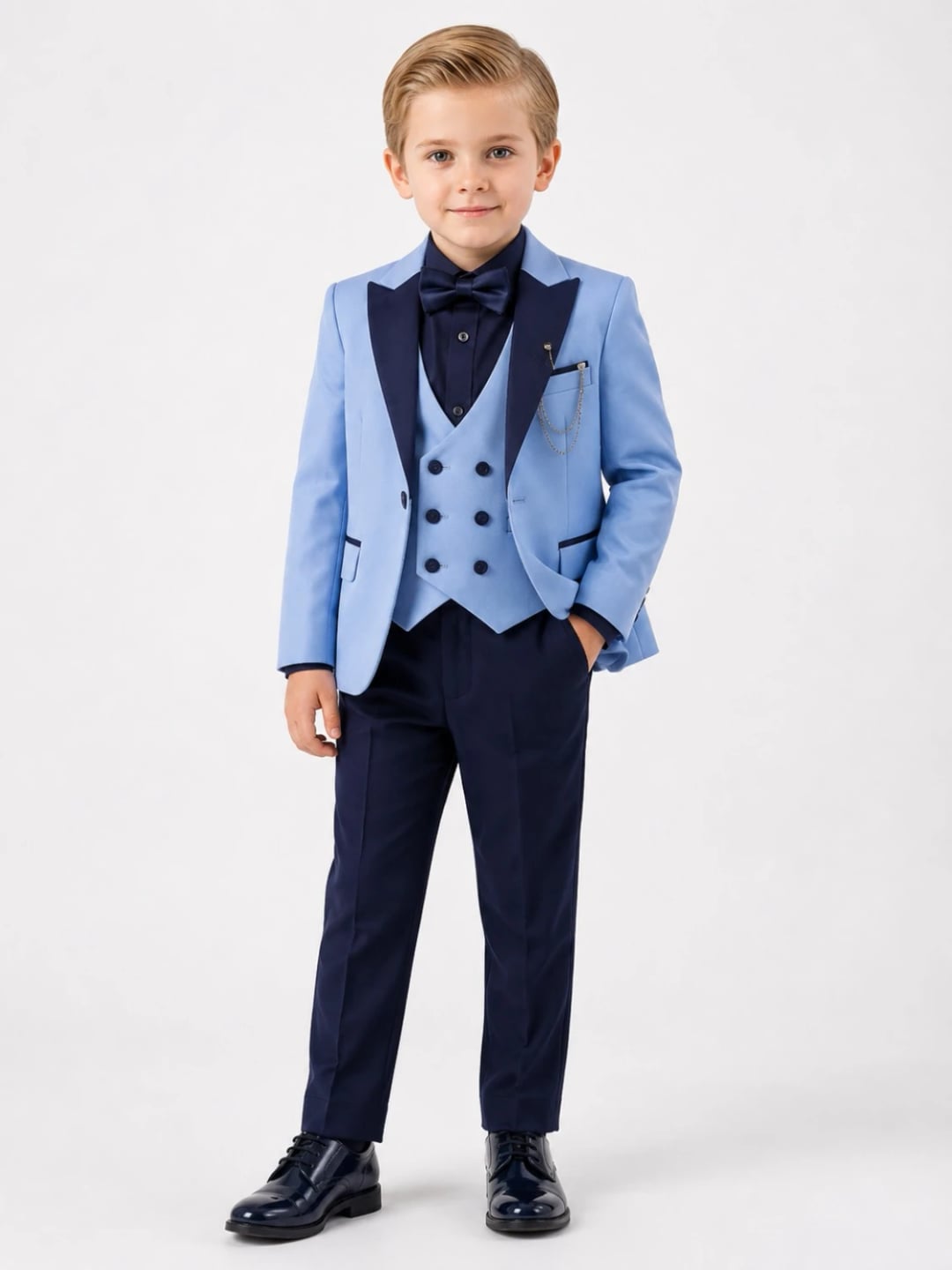 Boys' Tuxedo Suit Set with Jacket - Turquoise - Terry - by Peralane