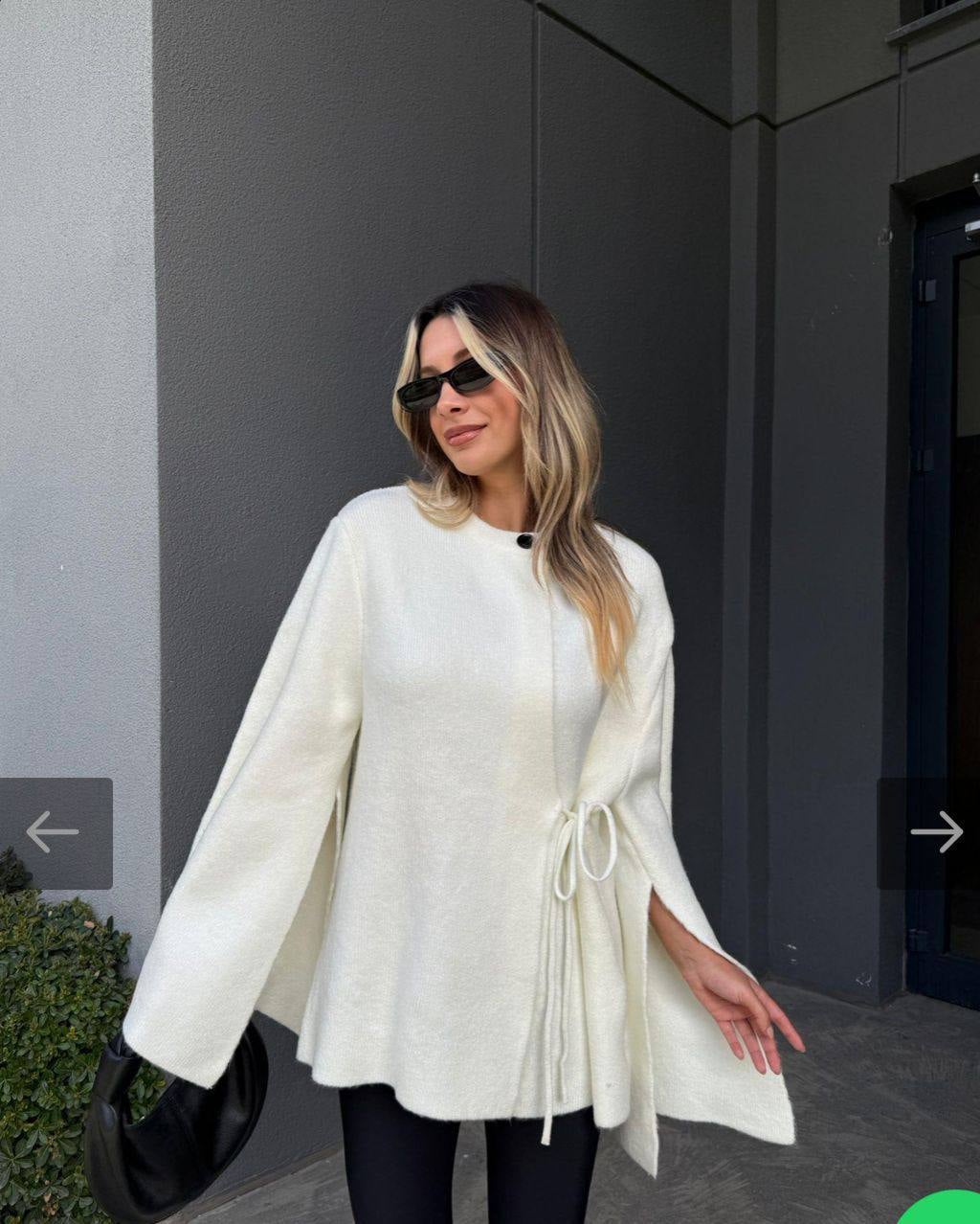 Off-White Tie-Waist Knit Cardigan for Women - My Bee - by Peralane