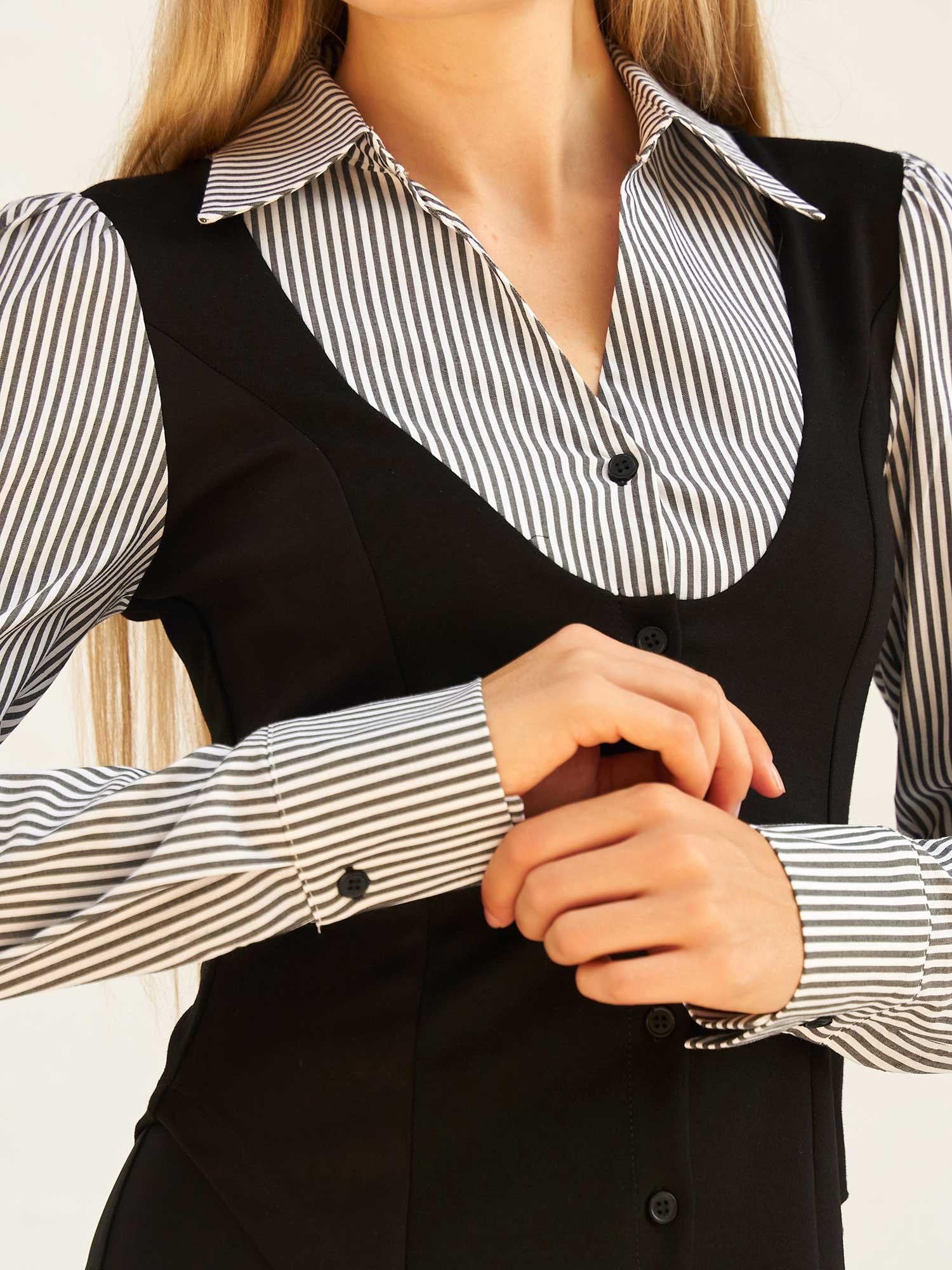 Striped Blouse with Vest Look - Lefon - by Peralane - photo 5