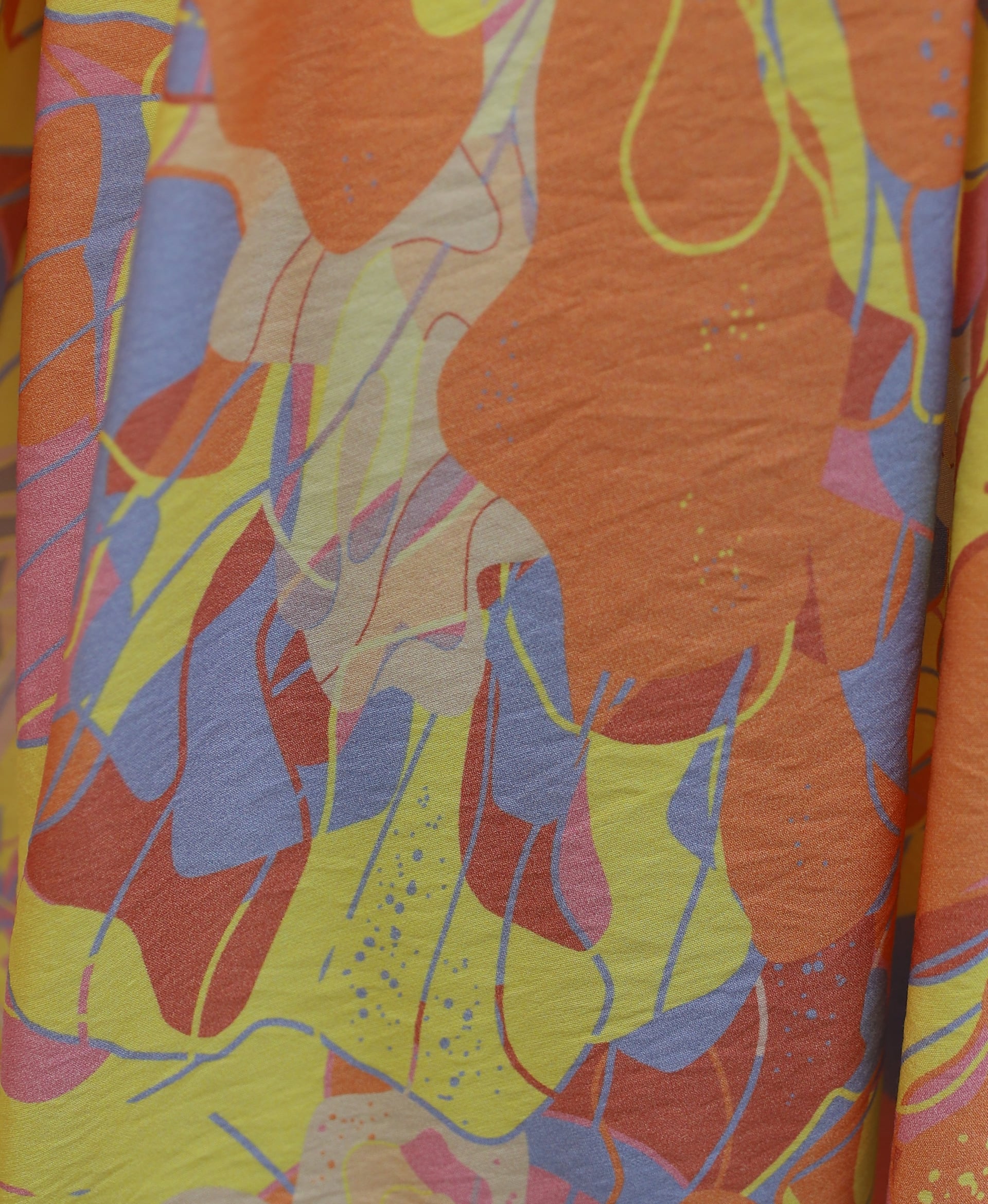 High Neck Belted Patterned Polyviscose Dress - Orange - Podyumplus - by Peralane - photo 6