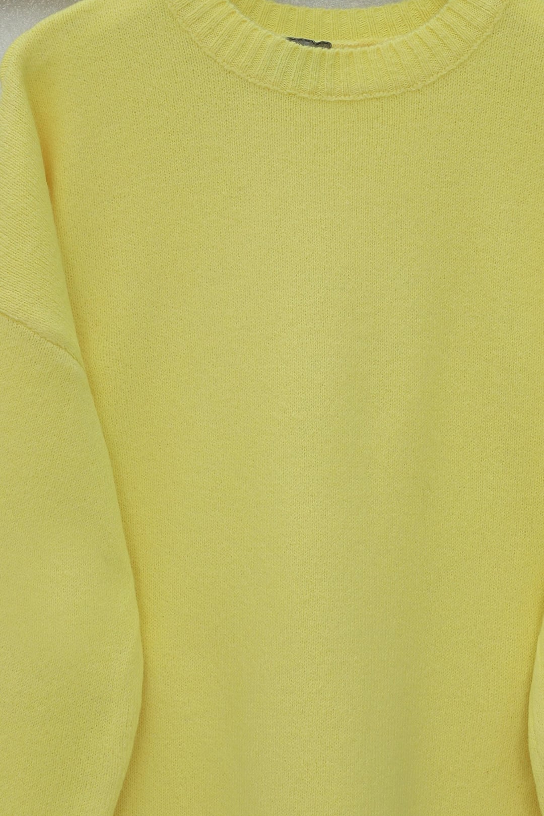 Round Neck Relaxed Fit Knit Sweater - Yellow - Podyumplus - by Peralane - photo 4