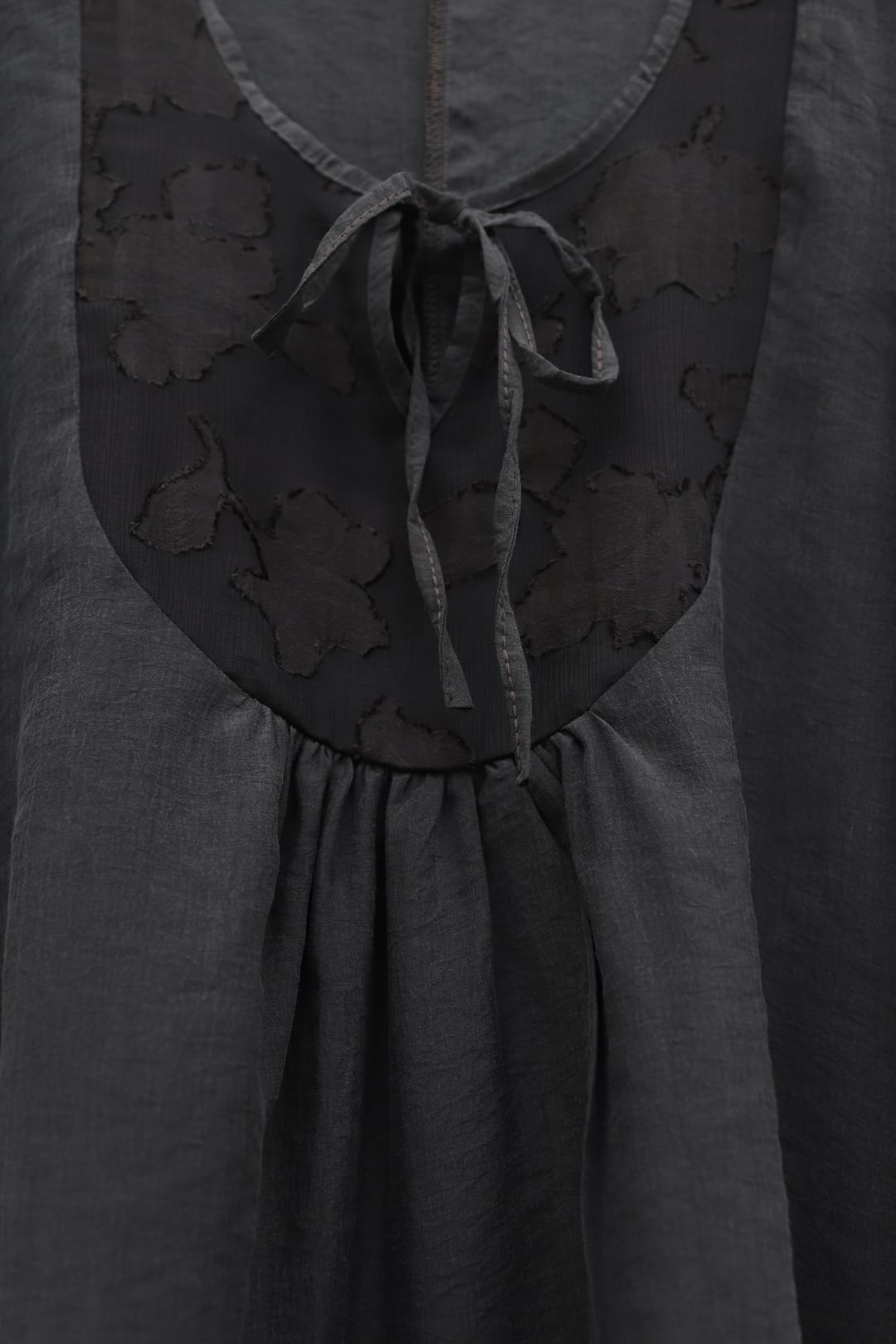 Tie-Front Lace-Trimmed Modal Tunic in Dark Coffee - Podyumplus - by Peralane - photo 5