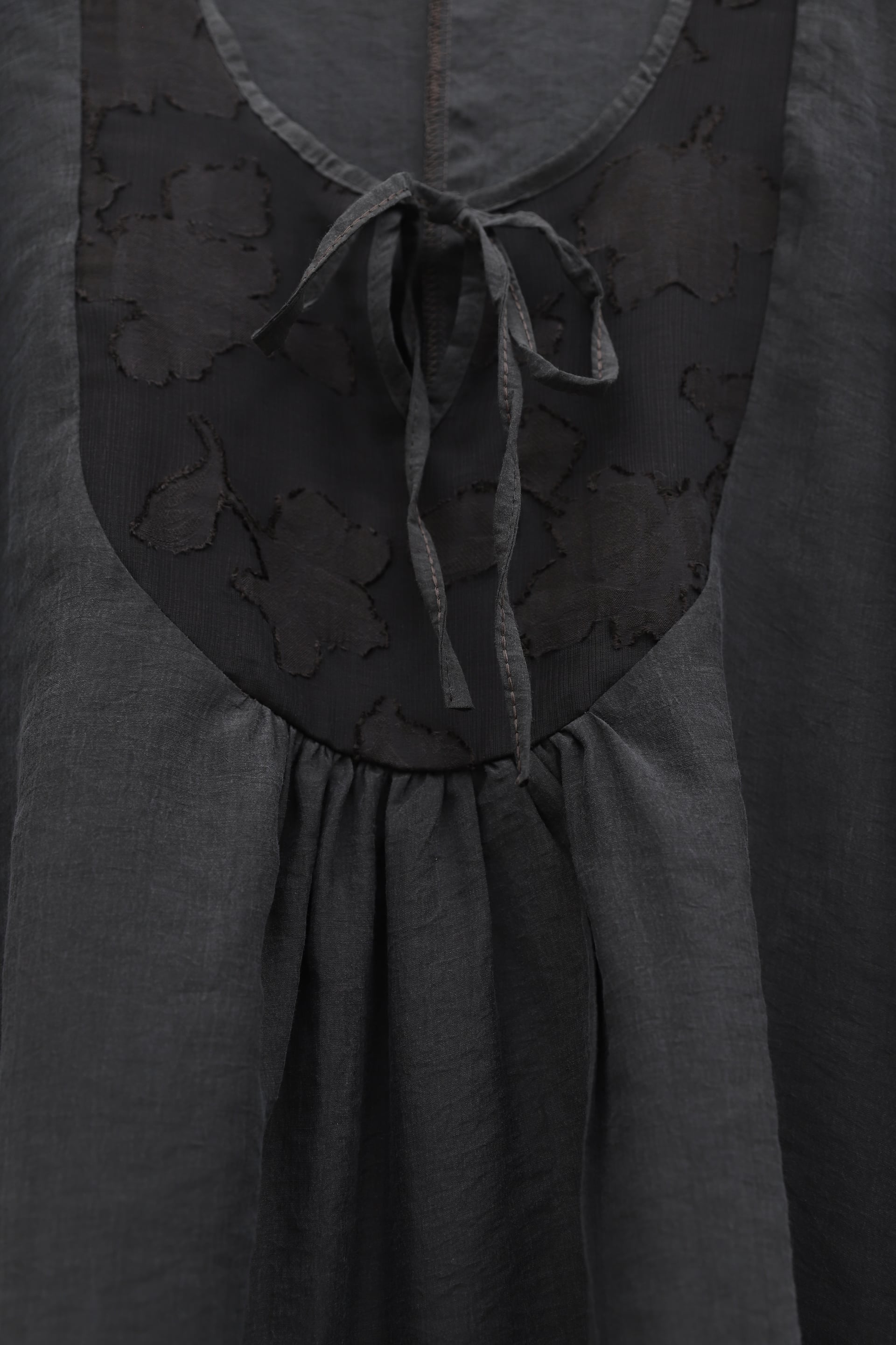 Tie-Front Lace-Trimmed Modal Tunic in Dark Coffee - Podyumplus - by Peralane - photo 5