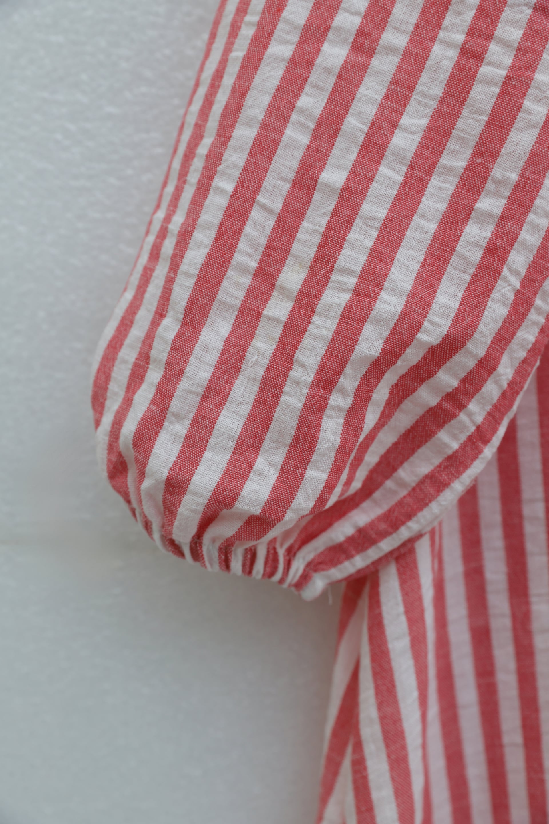 Striped Shirt-Collar Dress with Side Tie and Buckle Detail - Red - Podyumplus - by Peralane - photo 4