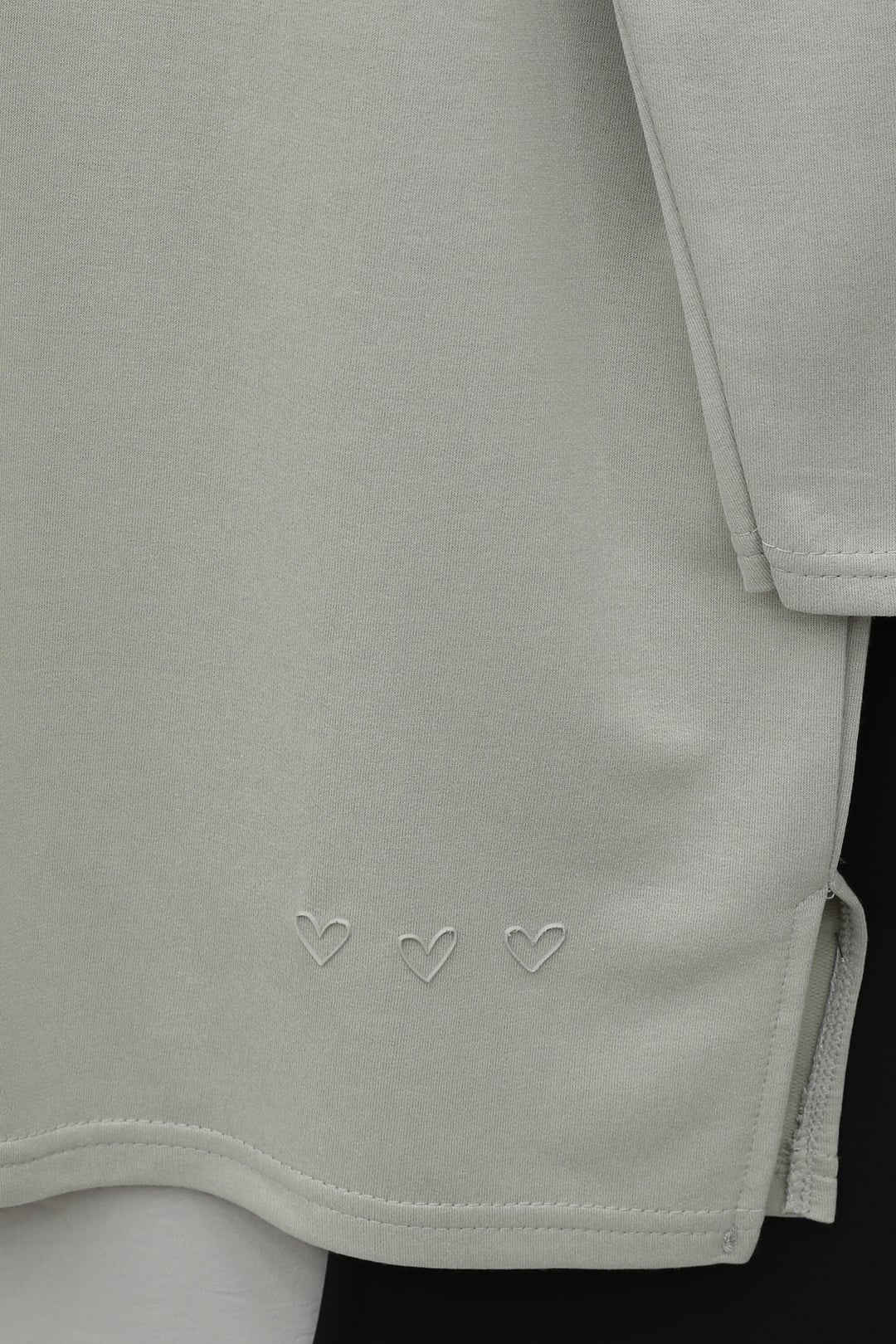 Relaxed Jersey Tunic with Heart Detail and Side Slits - Stone - Podyumplus - by Peralane - photo 5