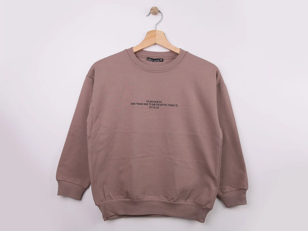 Remember Print Boys' Sweatshirt Brown Pack of 4 - First Kids - by Peralane