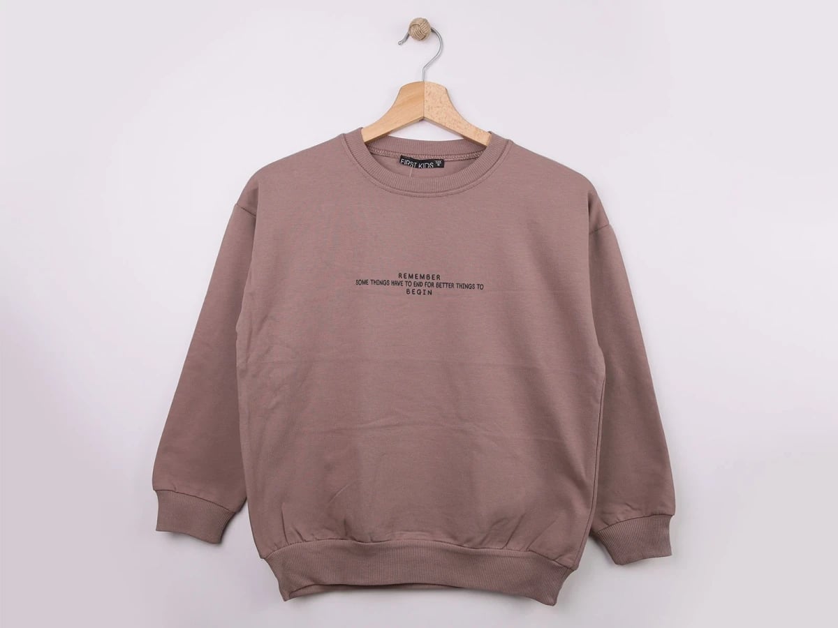 Remember Print Boys' Sweatshirt Brown Pack of 4 - First Kids - by Peralane