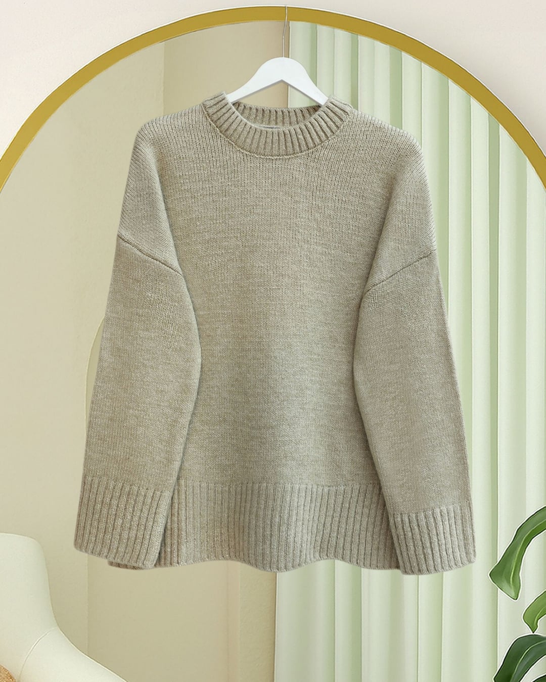 Ribbed Knit Lounge Set – Beige - Podyumplus - by Peralane - photo 3