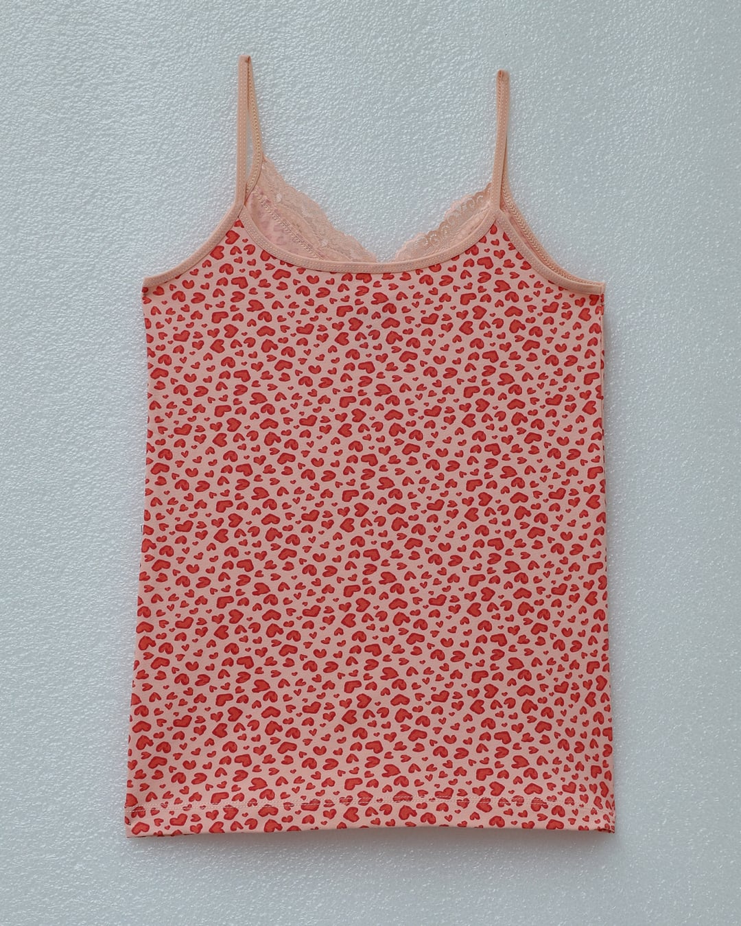 Heart Pattern Lace Trim Camisole - Salmon - Podyumplus - by Peralane - photo 4