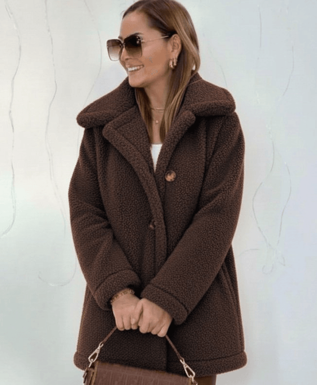 Women's Long Sleeve Collared Button-Front Welsoft Coat - Janes - by Peralane - photo 2