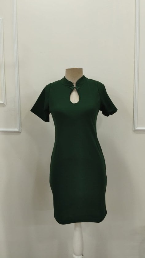 Women's Short Sleeve Drop Collar Lace Detail Crepe Dress - Janes - by Peralane - photo 4