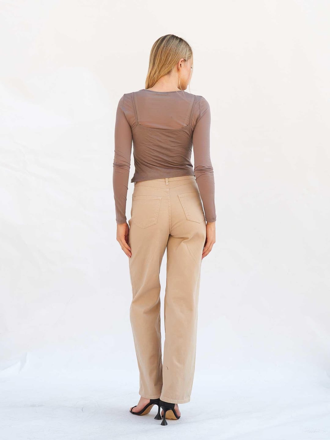 Beige Wide-Leg Palazzo Trousers with Five Pockets - Lefon - by Peralane - photo 3