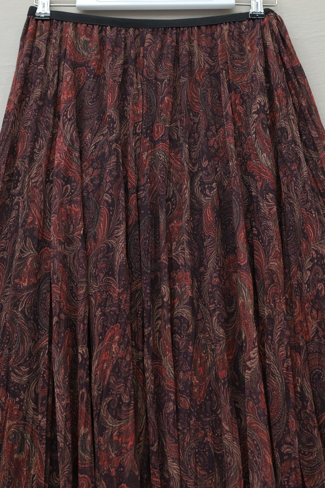 Mixed Print Elastic Waist Asymmetric Lined Tulle Skirt - Bordeaux - Podyumplus - by Peralane - photo 7